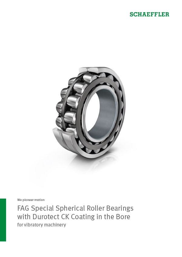 FAG Special Spherical Roller Bearings with Durotect CK Coating in the Bore