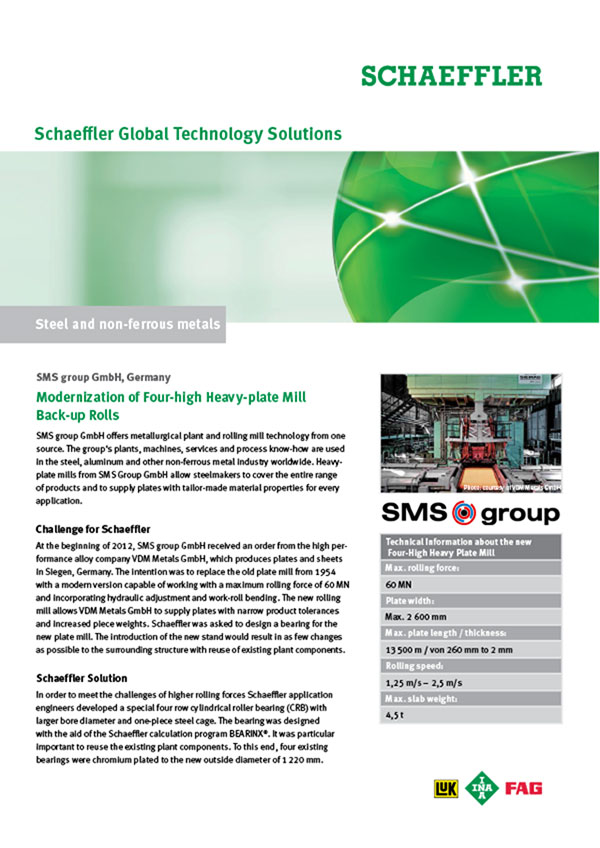 Modernization of Four-high Heavy-plate Mill Back-up Rolls Modernization of Four-high Heavy-plate Mill Back-up Rolls